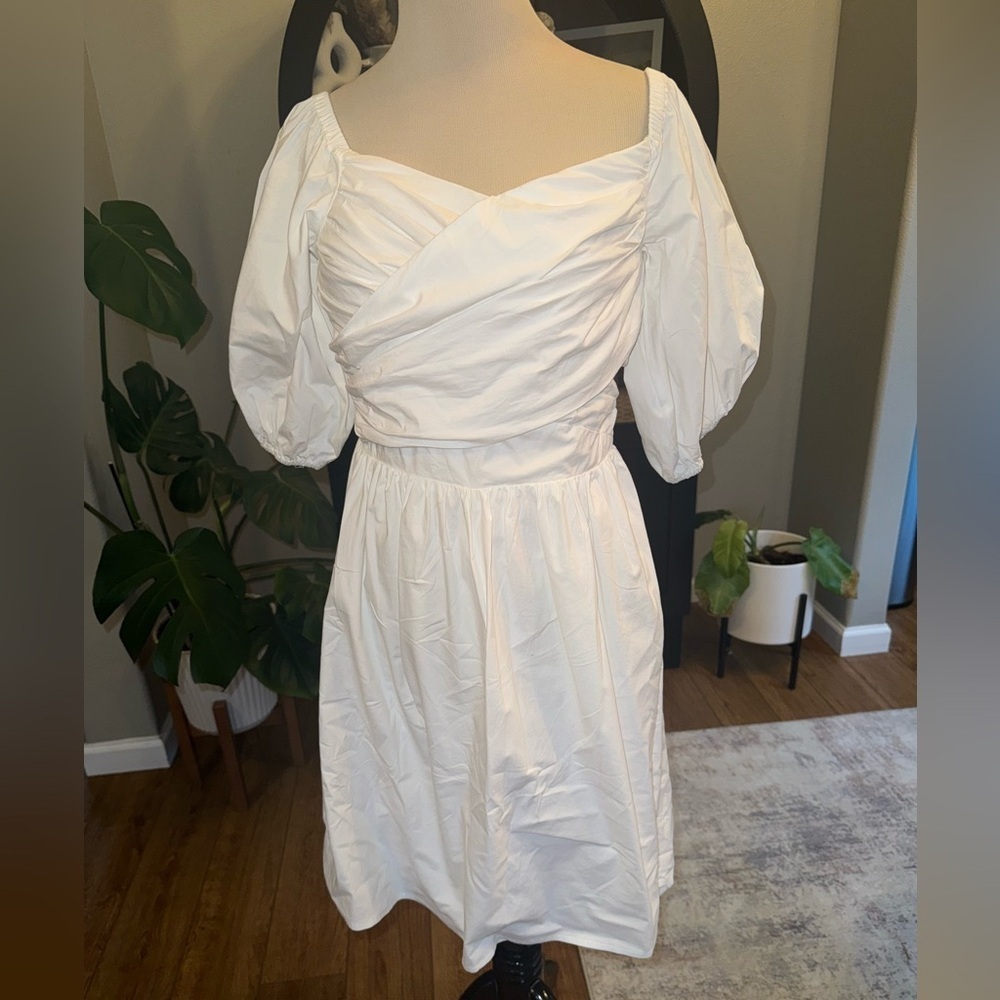 Express crossover white short dress size small